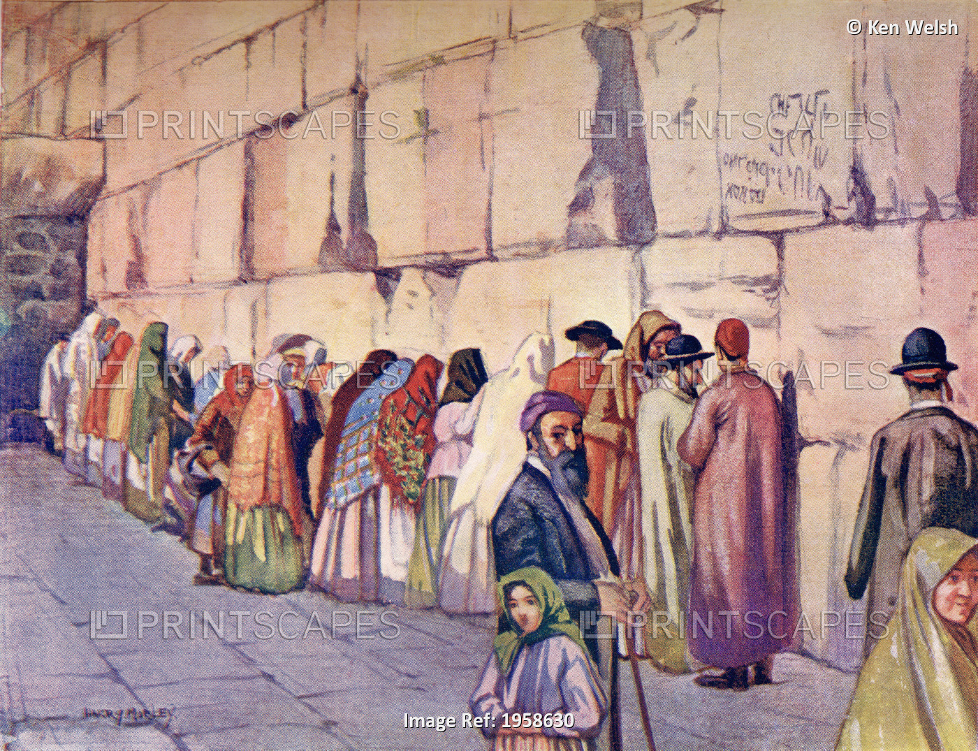 The Wailing Wall, Jerusalem, Palestine, Circa 1910. From A Book Of Modern ...
