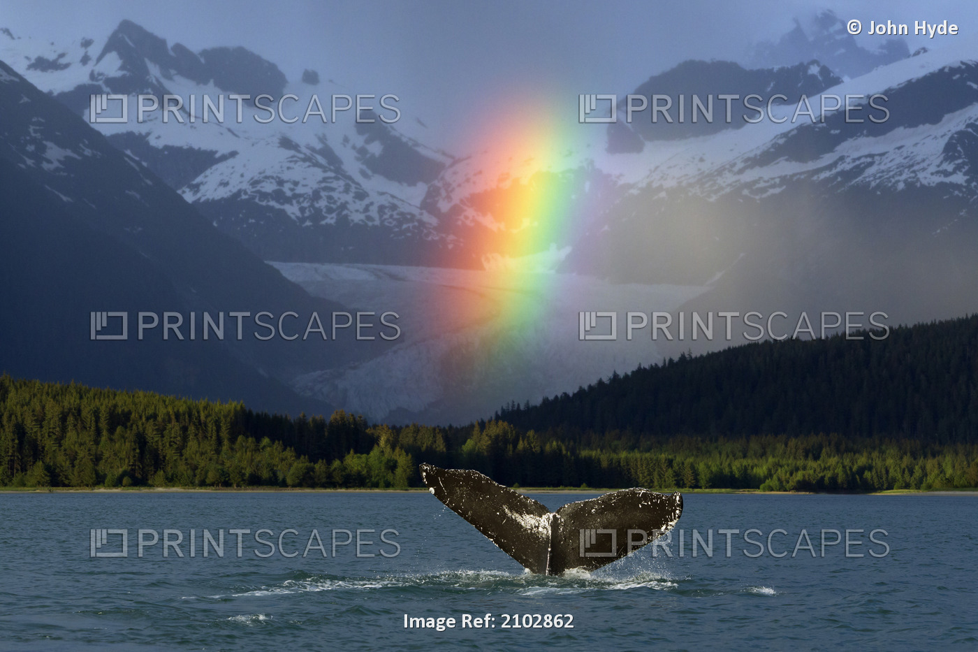 Composite: Bright Rainbow Appears Over Eagle Beach After A Rain Shower With A ...