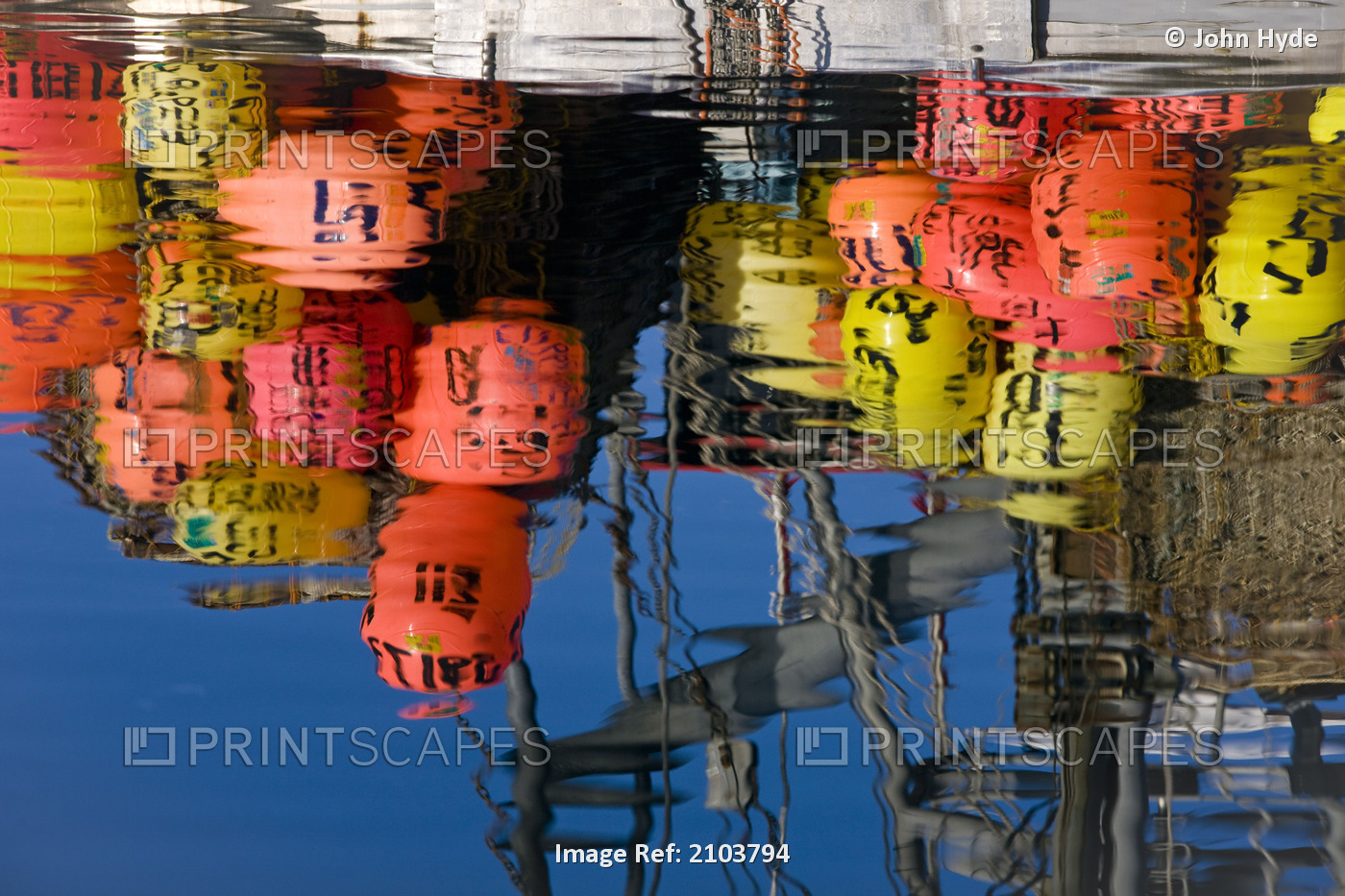 Commercial Fishing Boat Buoys And Gear Reflect In The Waters For King Crab ...