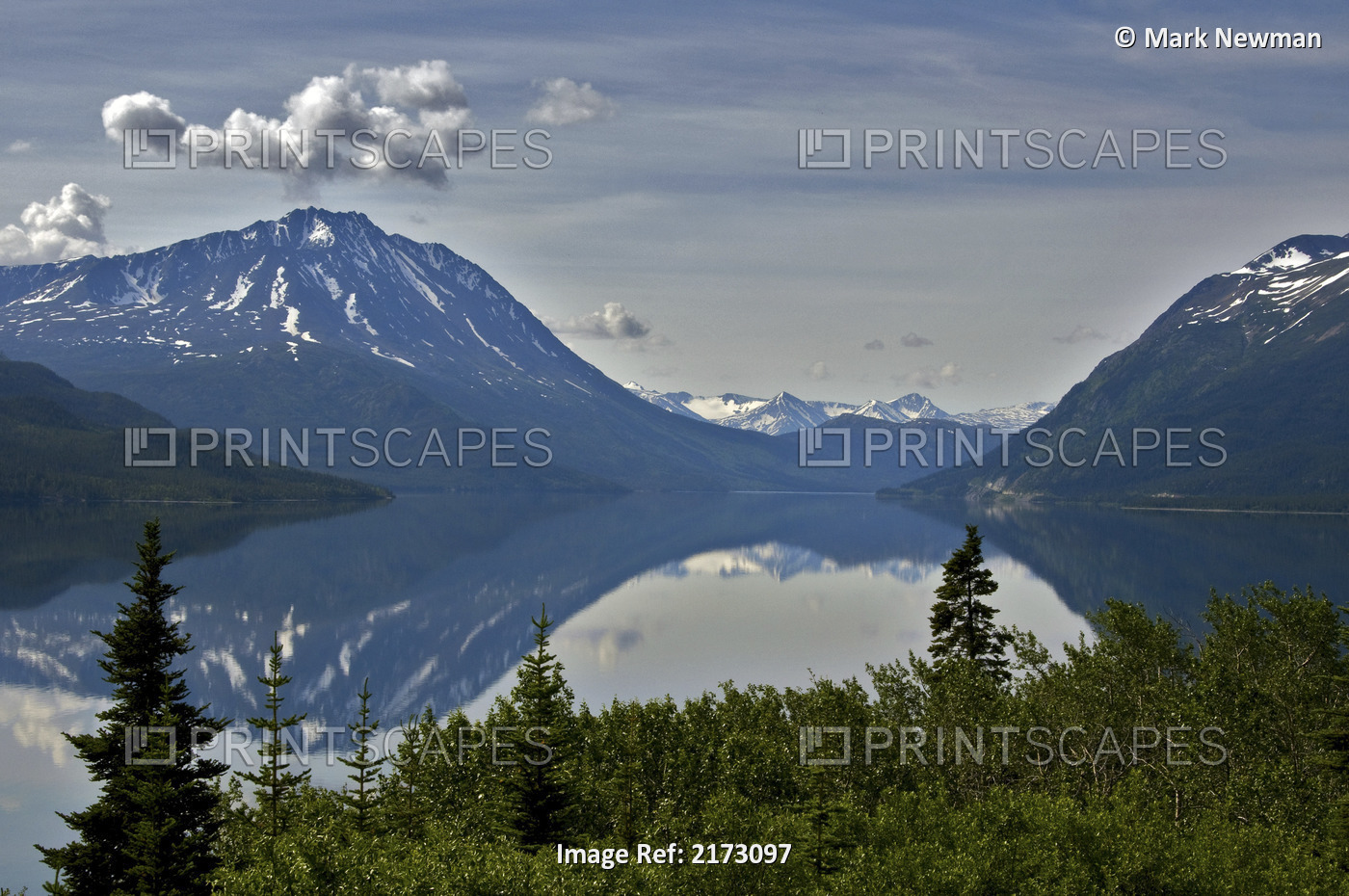 Scenic View Of Tutshi Lake And White Mountain Pass In Britsh Columbia, Canada, ...