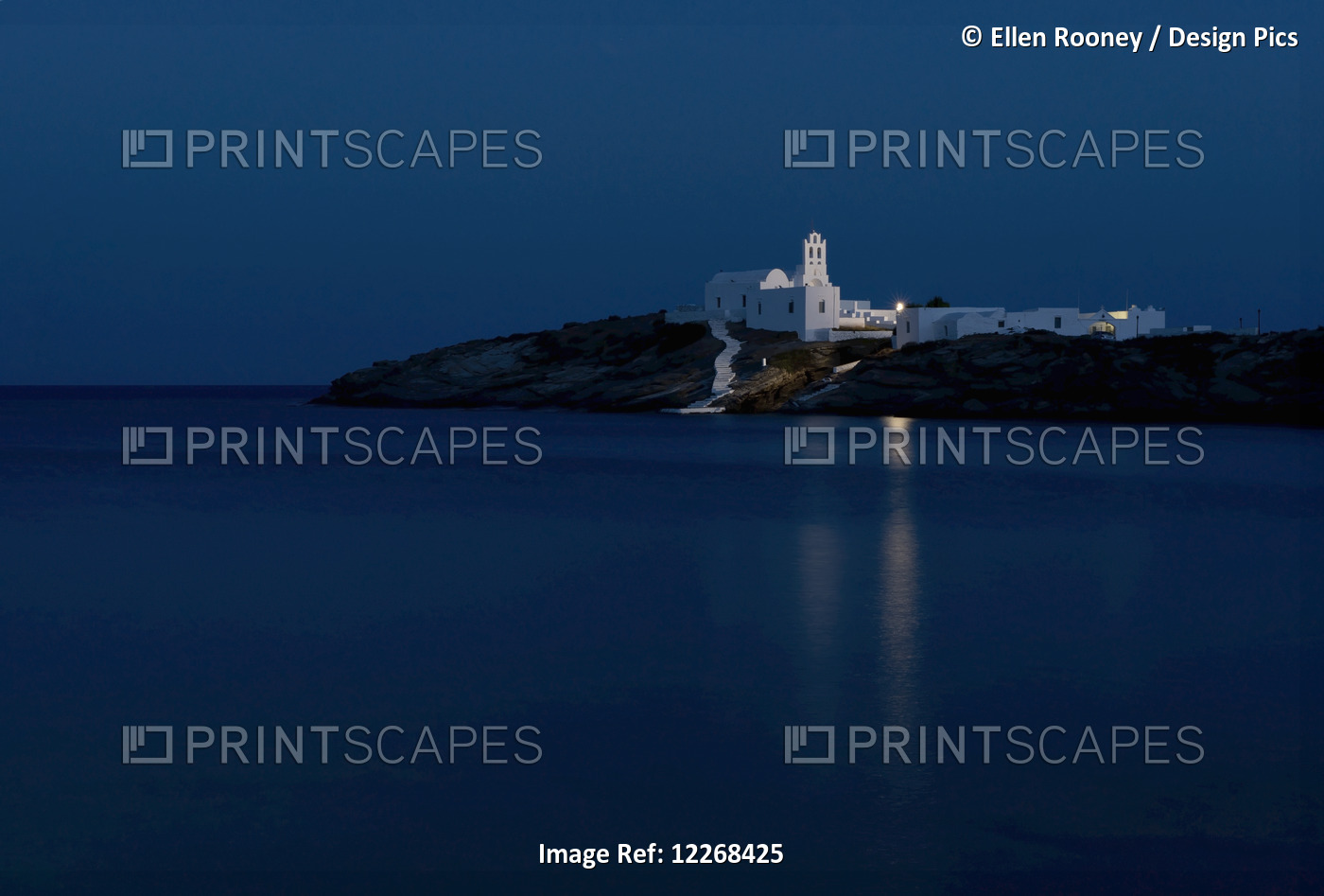 The Chrysopiyi Monsastery In Southeastern Sifnos At Dusk; Sifnos, Cyclades, ...