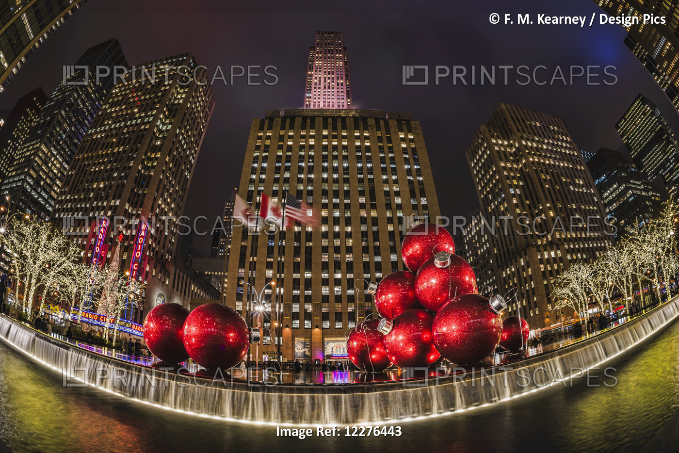 Christmas Decorations Near Radio City Music Hall; New York City, New York, ...