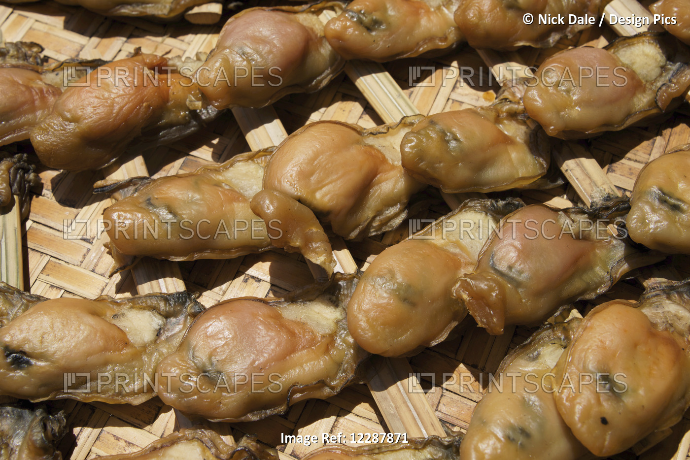 Dried Seafood On Display In Market Stall; Hong Kong