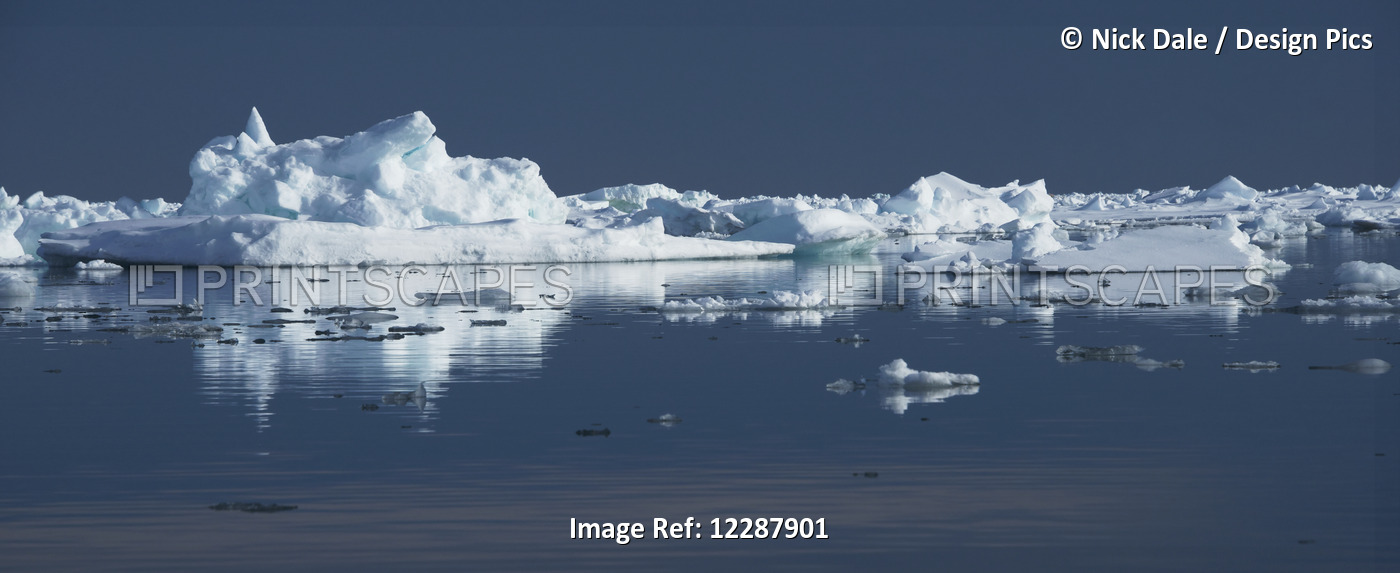 Floating Ice On The Arctic Ocean; Spitsbergen, Svalbard, Norway