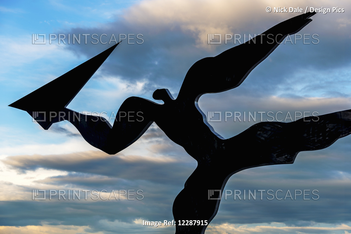Silhouetted Sculpture Of A Person About To Throw A Paper Aeroplane, Called ...