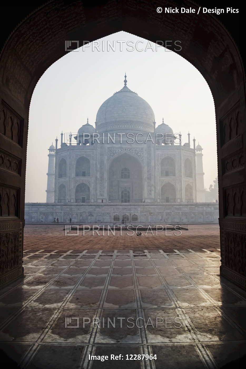 Taj Mahal Framed In Mosque Arch; Agra, Uttar Pradesh, India