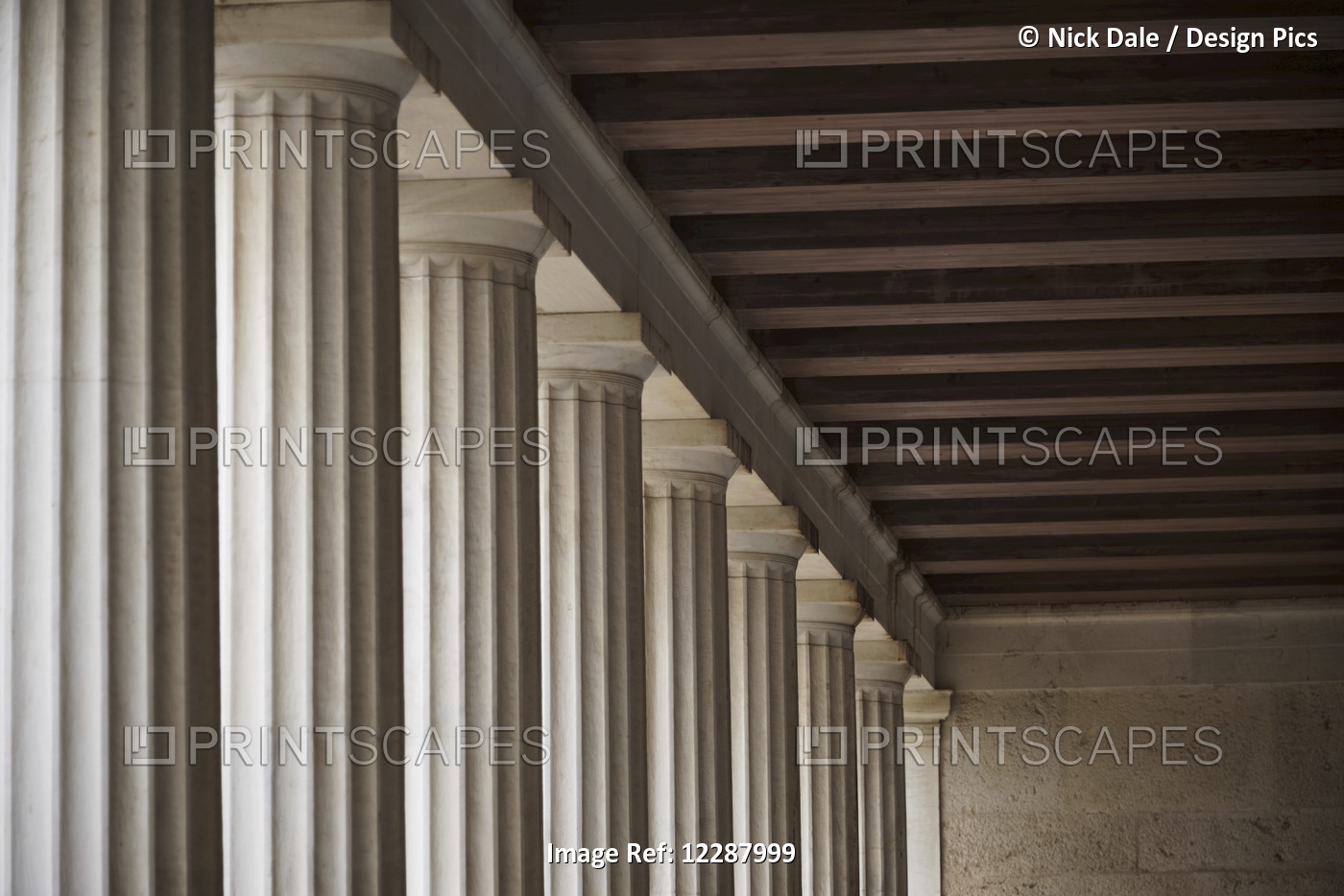 Ceiling Corner In Stoa Of Atallos Colonnade; Athens, Attica, Greece