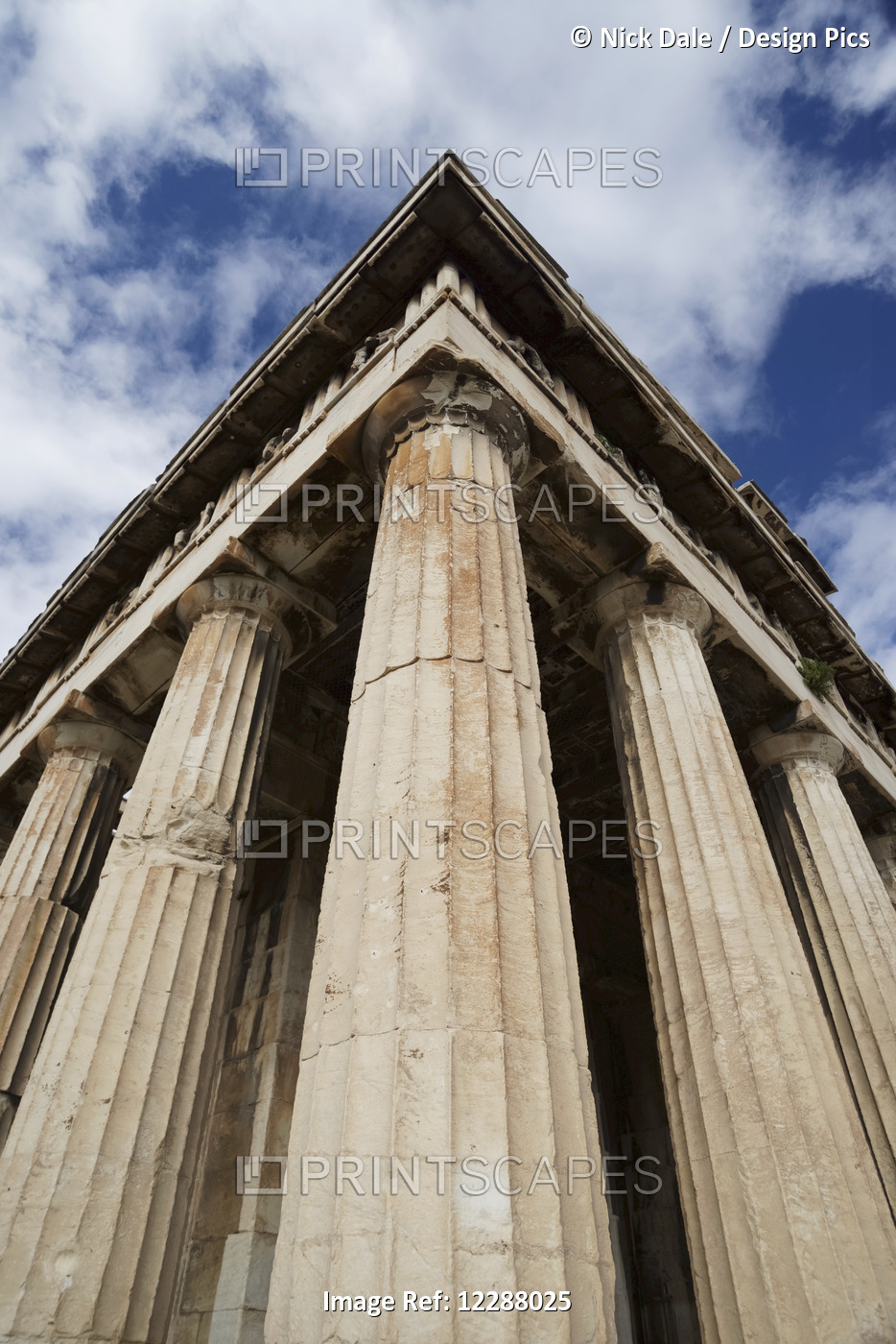 Corner Of Marble Temple Of Hephaistos Colonnade; Athens, Attica, Greece