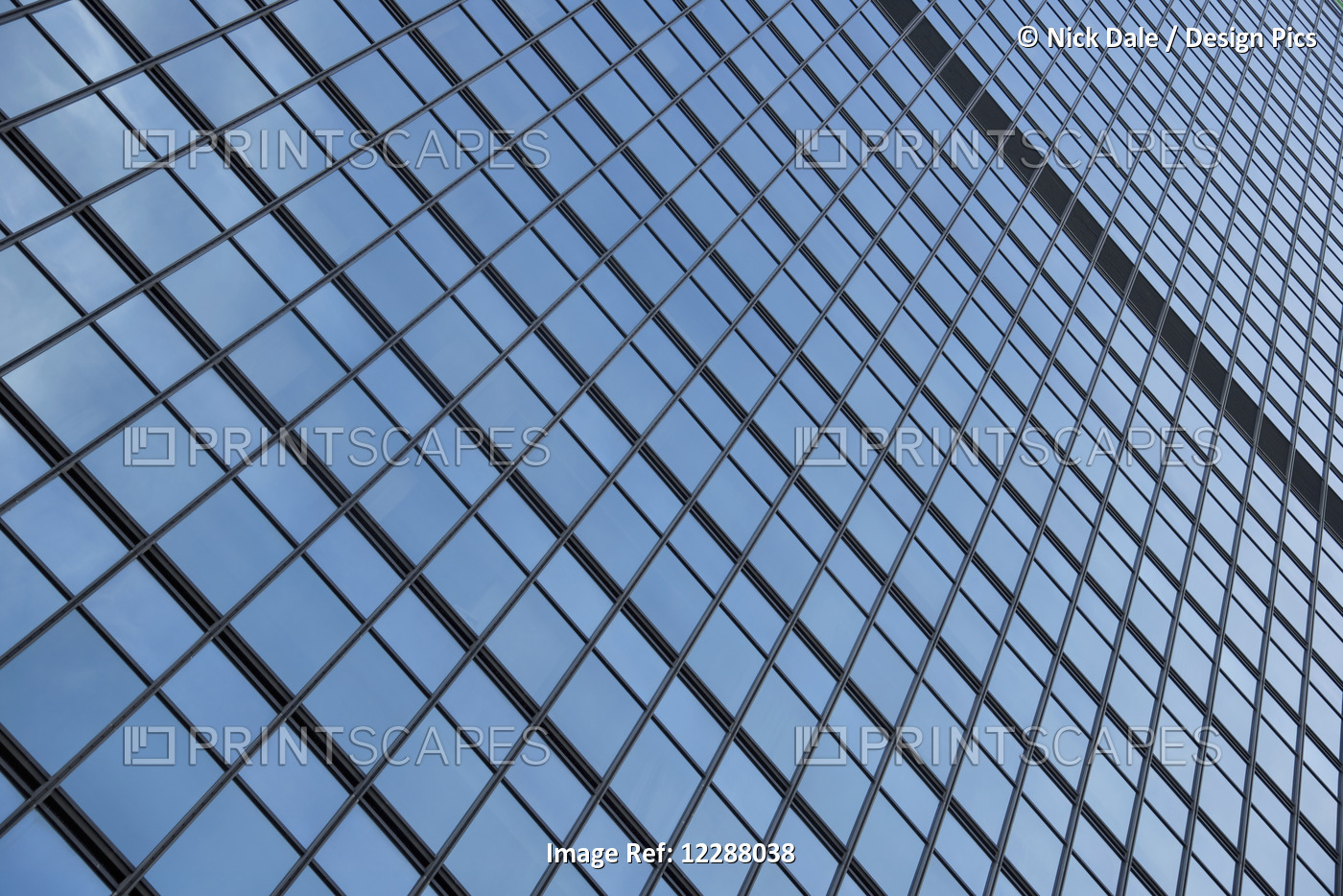 Geometric Pattern Of Window Frames On Skyscraper; Hong Kong, China