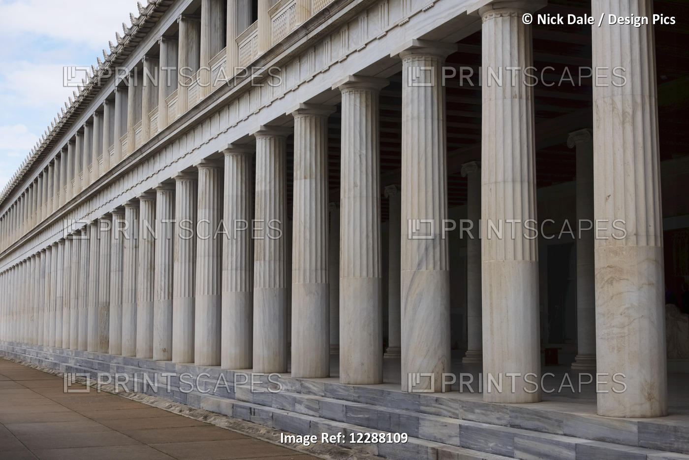 Stoa Of Attalos With Two Marble Colonnades; Athens, Attica, Greece