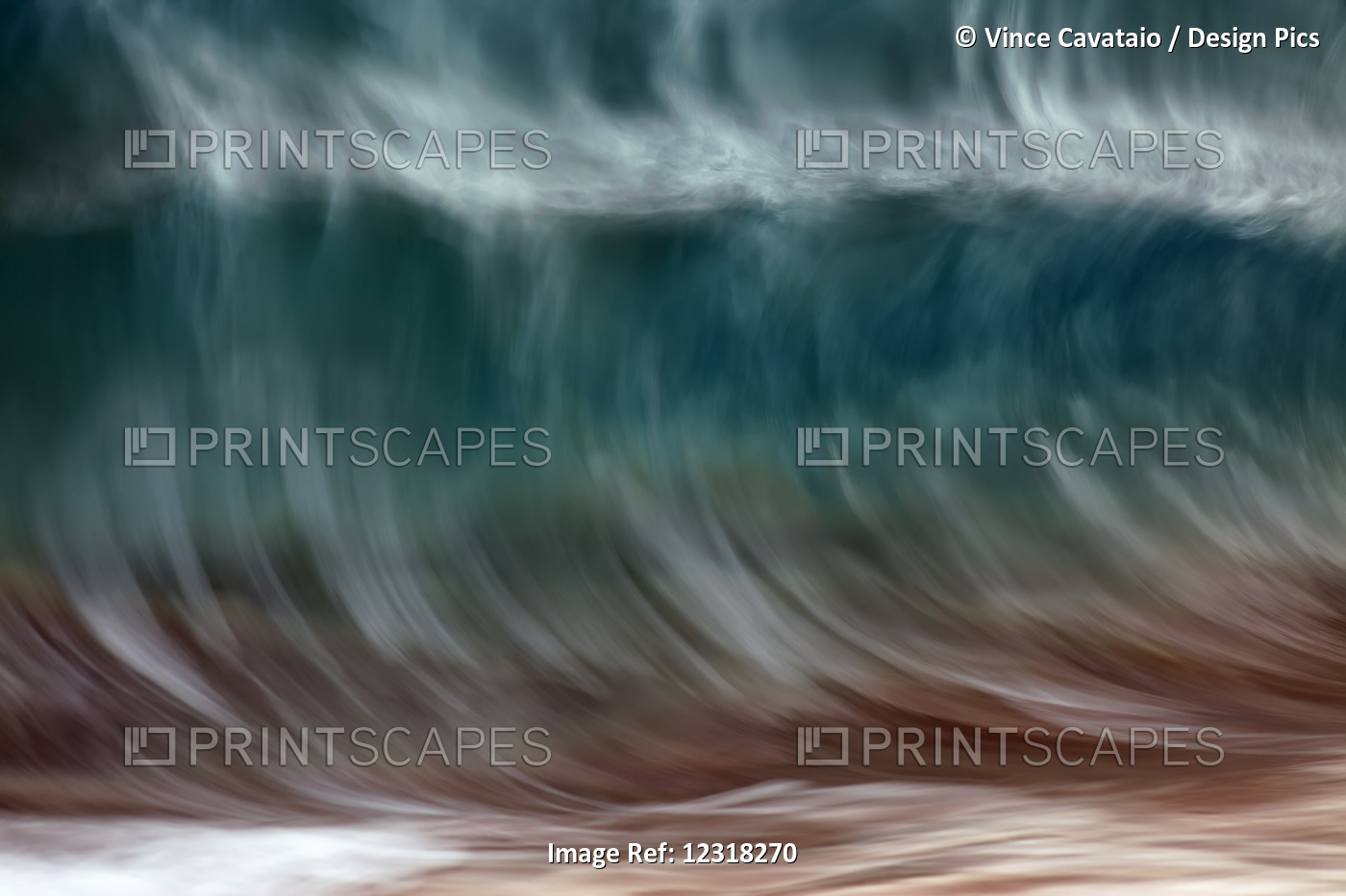 Blur Of The Motion Of A Wave; Hawaii, United States Of America