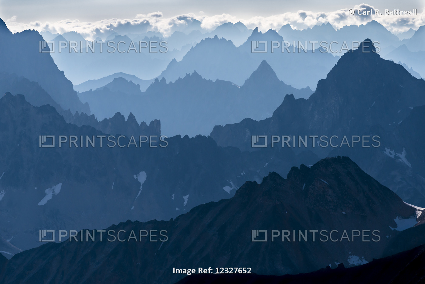Aerial View Of Backlit Hidden Mountains Located Between The Tordrillo And ...