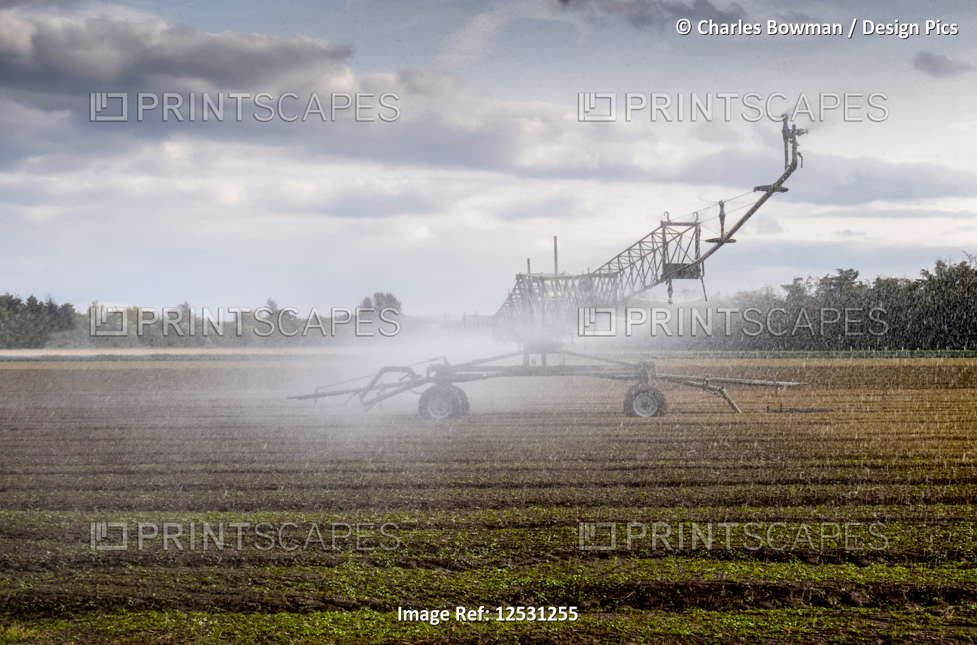 Spraying a chemical on crops; Berkshire, England