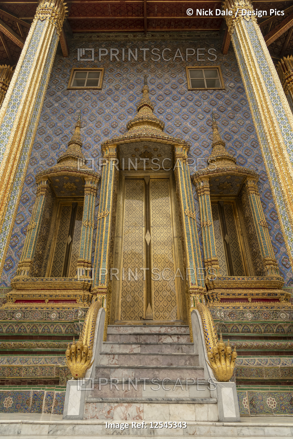Steps to entrance of Wat Phra Kaew, Temple of the Emerald Buddha, Grand Palace; ...