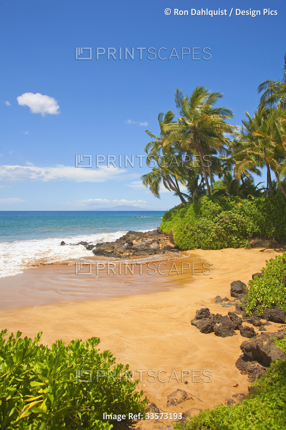 Small, sandy Chang's Beach near Po'olenalena Beach with oceanfront views; ...